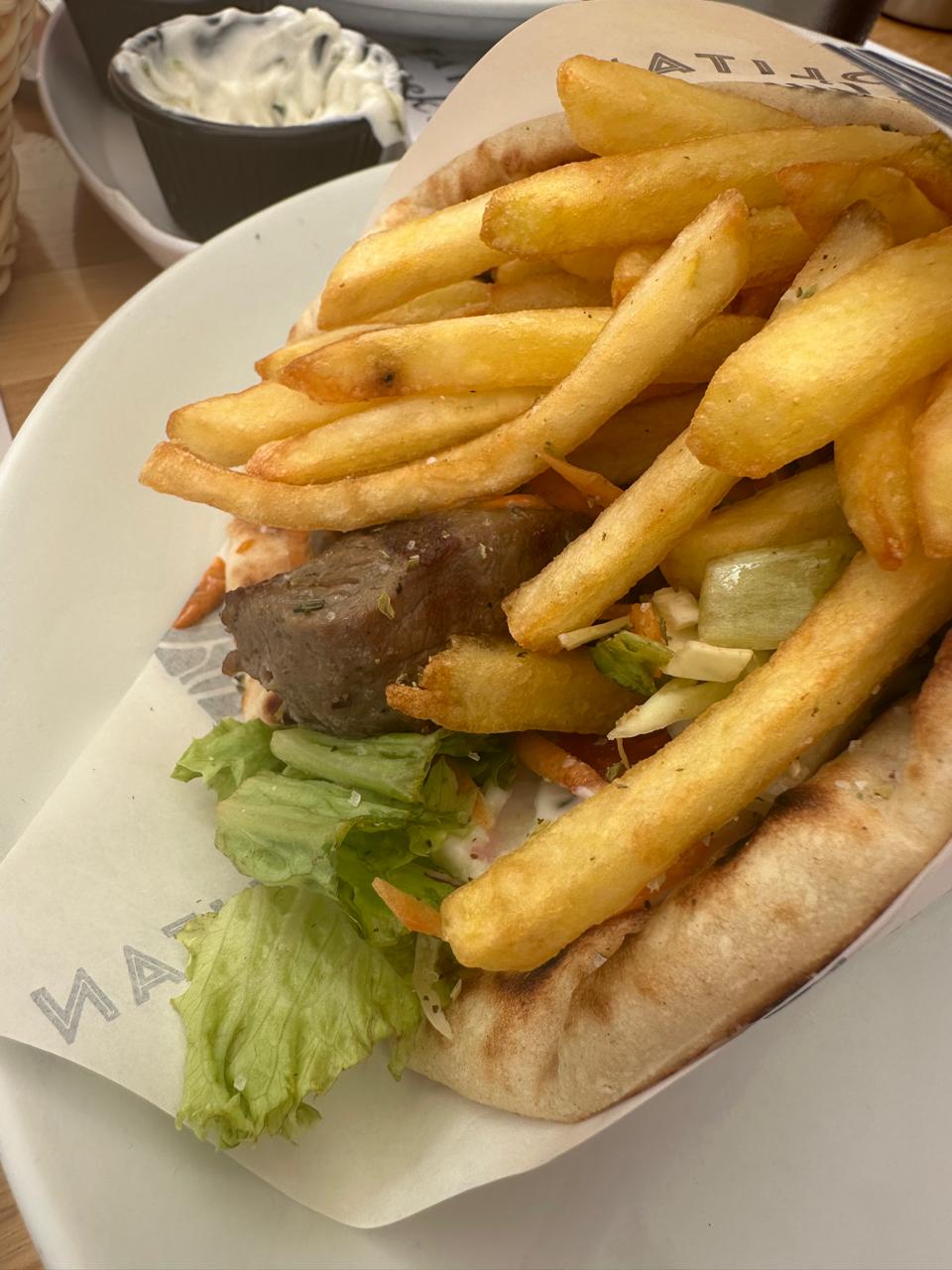 a plate of food on a table